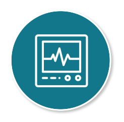 An icon depicting an electrocardiogram machine. icon
