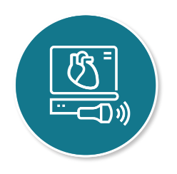An icon depicting an echocardiogram machine. icon