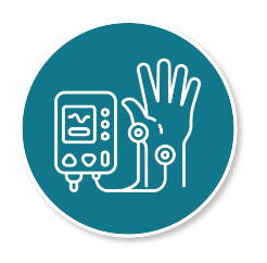 An icon depicting an electromyogram. icon