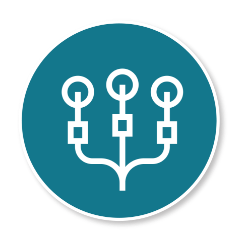 An icon depicting nerve impulses traveling through the body. icon