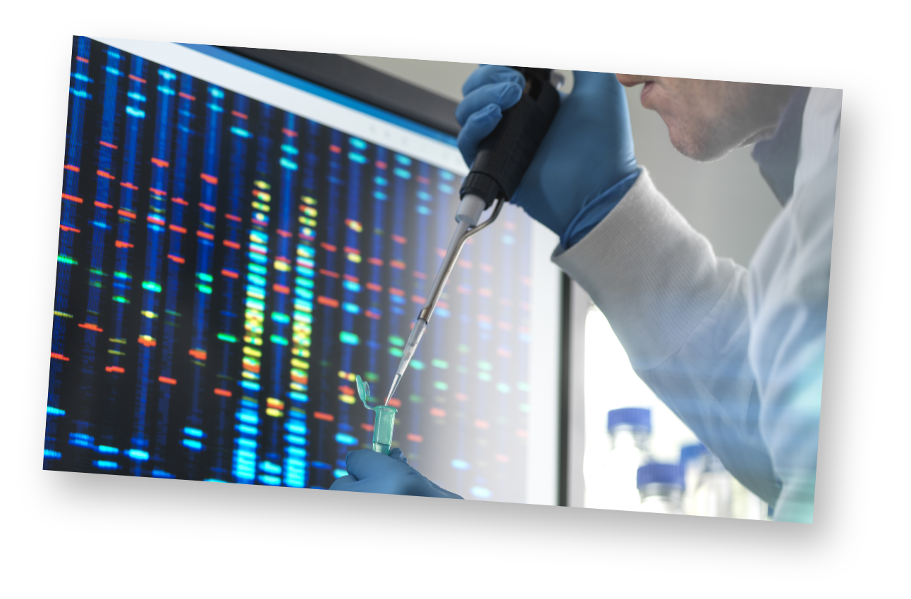 A clinician conducting genetic testing.